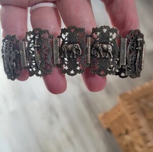 Antique Style Elephant Bracelet